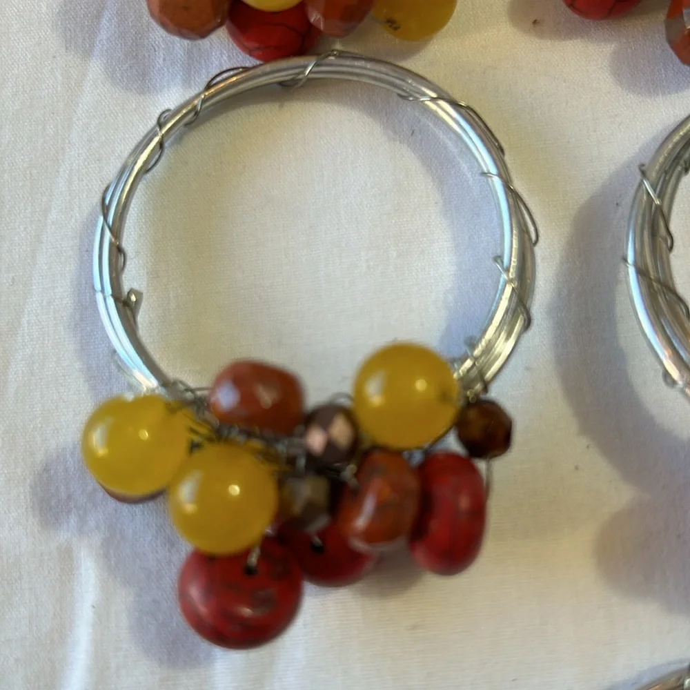 Handmade Beaded Napkin Rings Set of 7